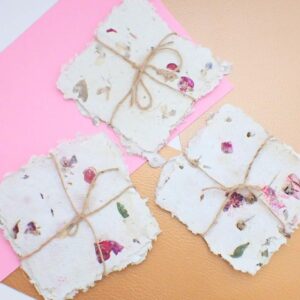 Petal and Leaf Handmade Floral Paper 10 sheets (5"x5")