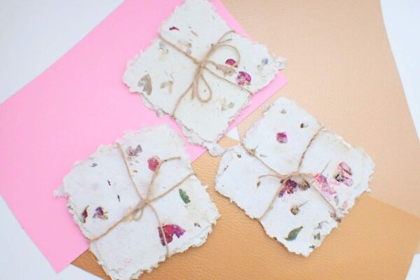 Petal and Leaf Handmade Floral Paper 10 sheets (5"x5")