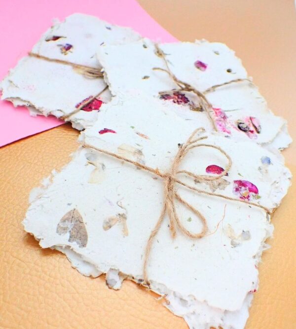 Petal and Leaf Handmade Floral Paper 10 sheets (5"x5") - Image 3