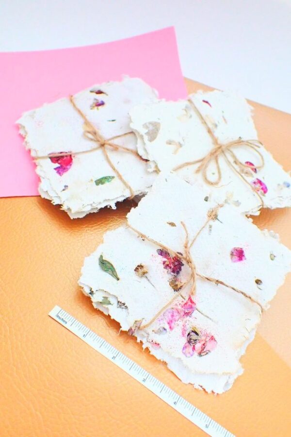 Petal and Leaf Handmade Floral Paper 10 sheets (5"x5") - Image 2